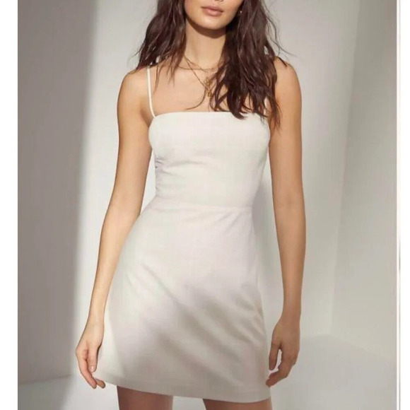 Aritzia Dresses & Skirts - Aritzia Wilfred New Classic Plaid Check Mini Dress Beige Espace Size 6